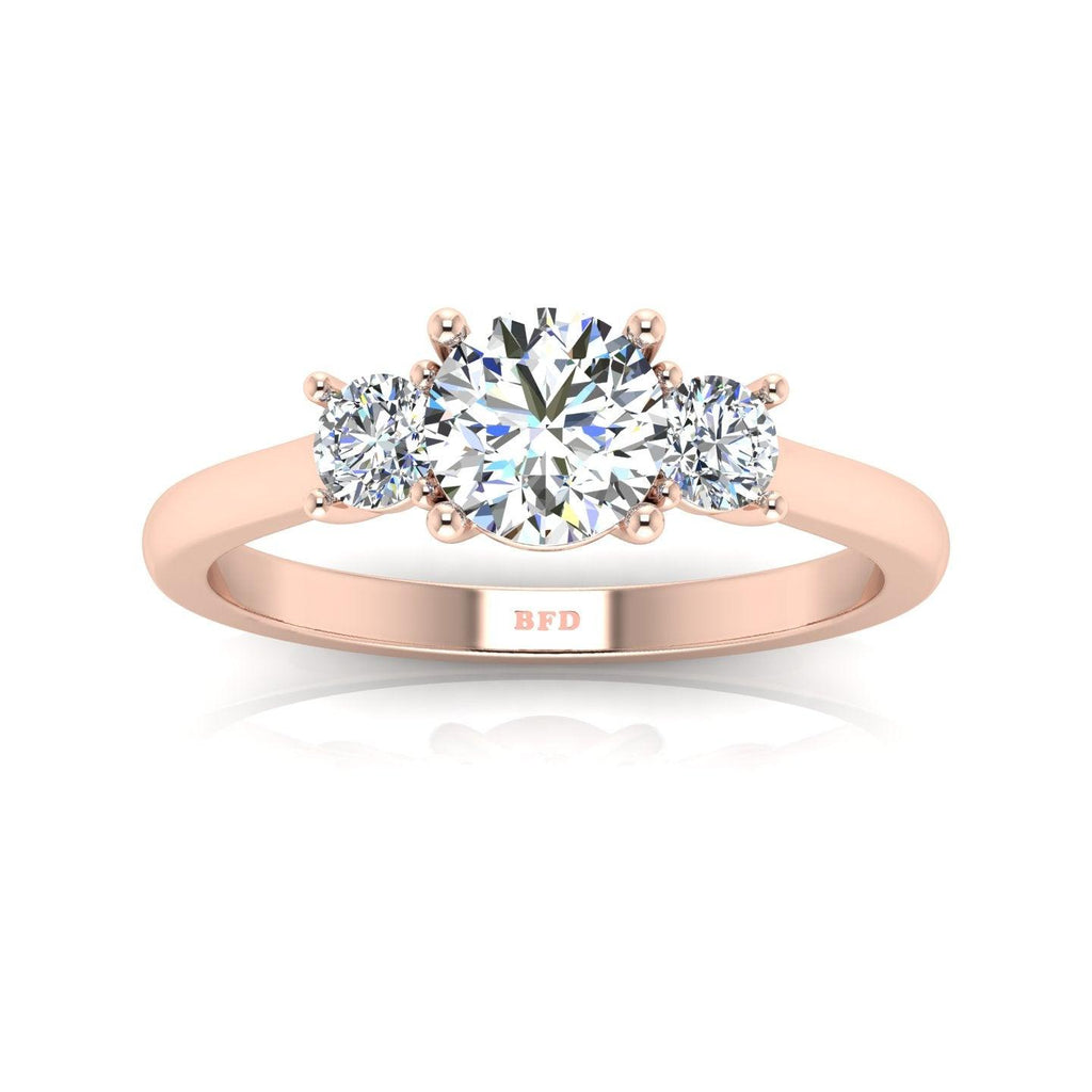 Casual Round Diamond Trilogy Engagement Ring in Platinum 1.00Ct-3.00Ct