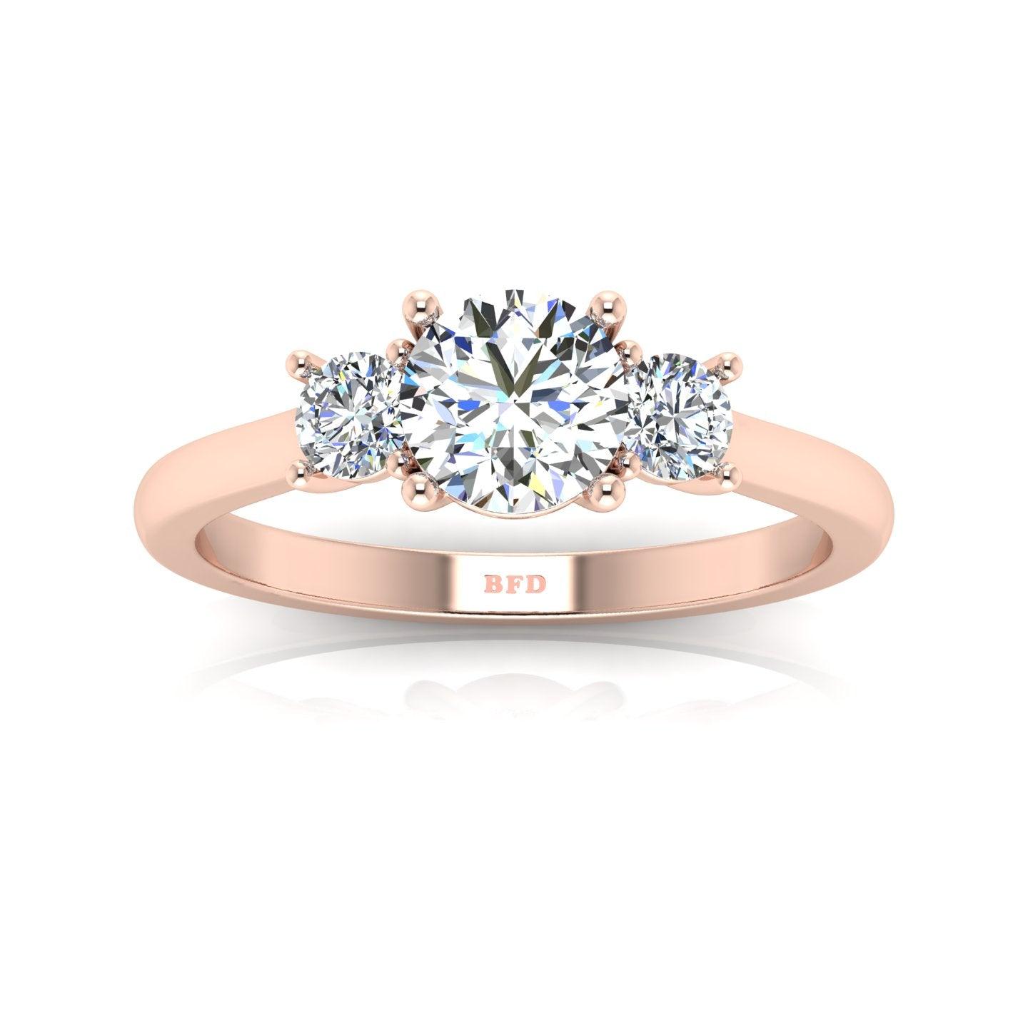Casual Round Diamond Trilogy Engagement Ring in Platinum 1.00Ct-3.00Ct