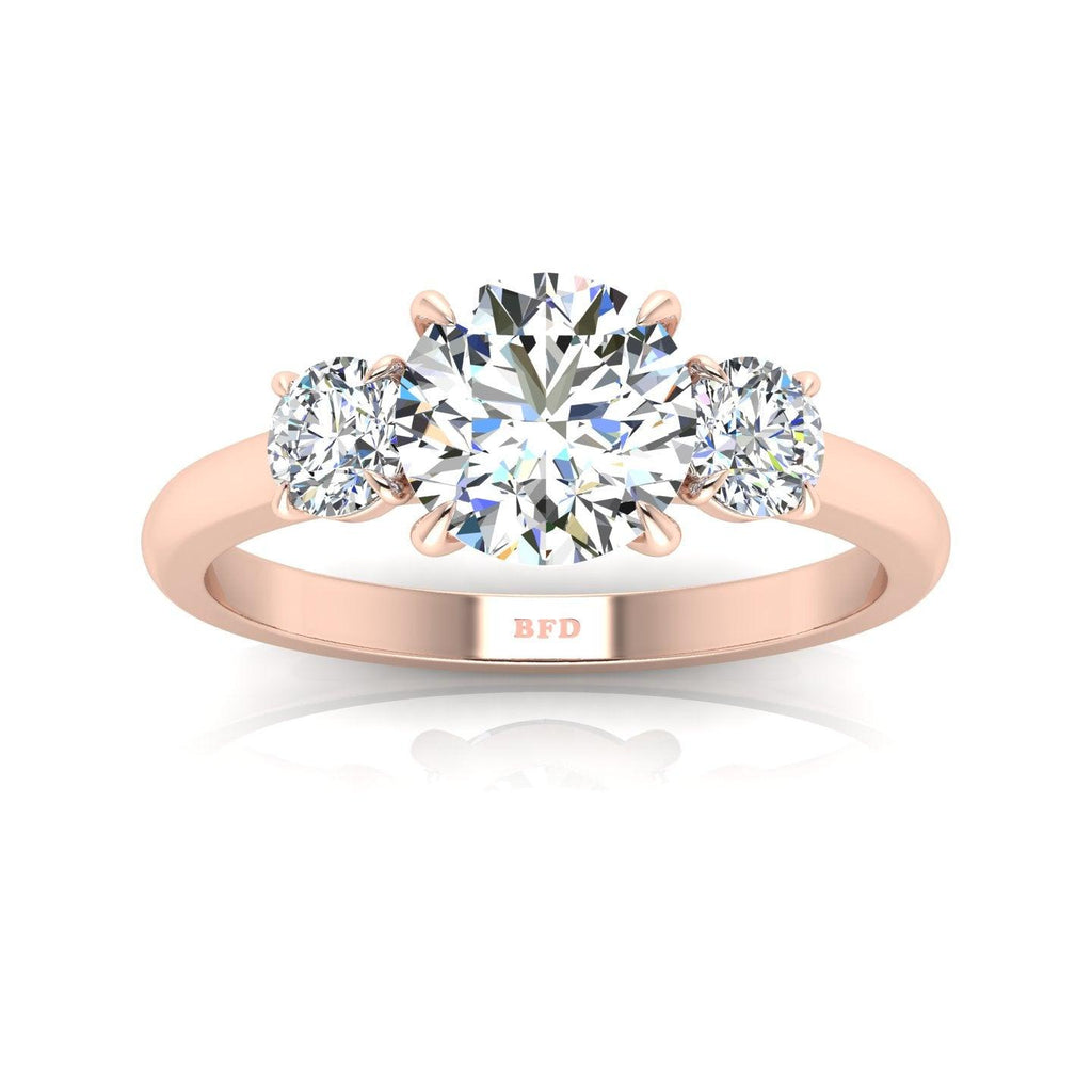 Round Diamond Three Stone Engagement Ring in Platinum 1.00Ct-3.00Ct