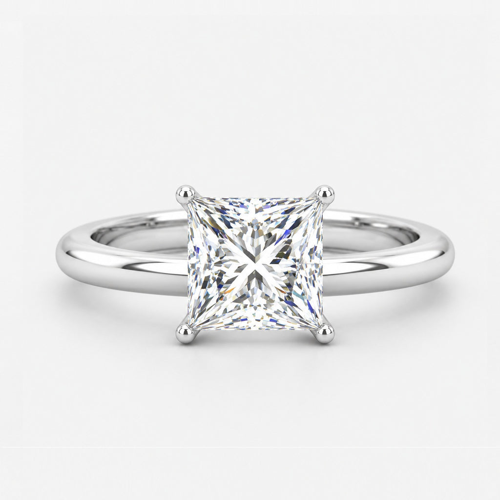 2.00Ct Solitaire Engagement Women's Ring Princess Diamond IGI Certified in Gold & Platinum