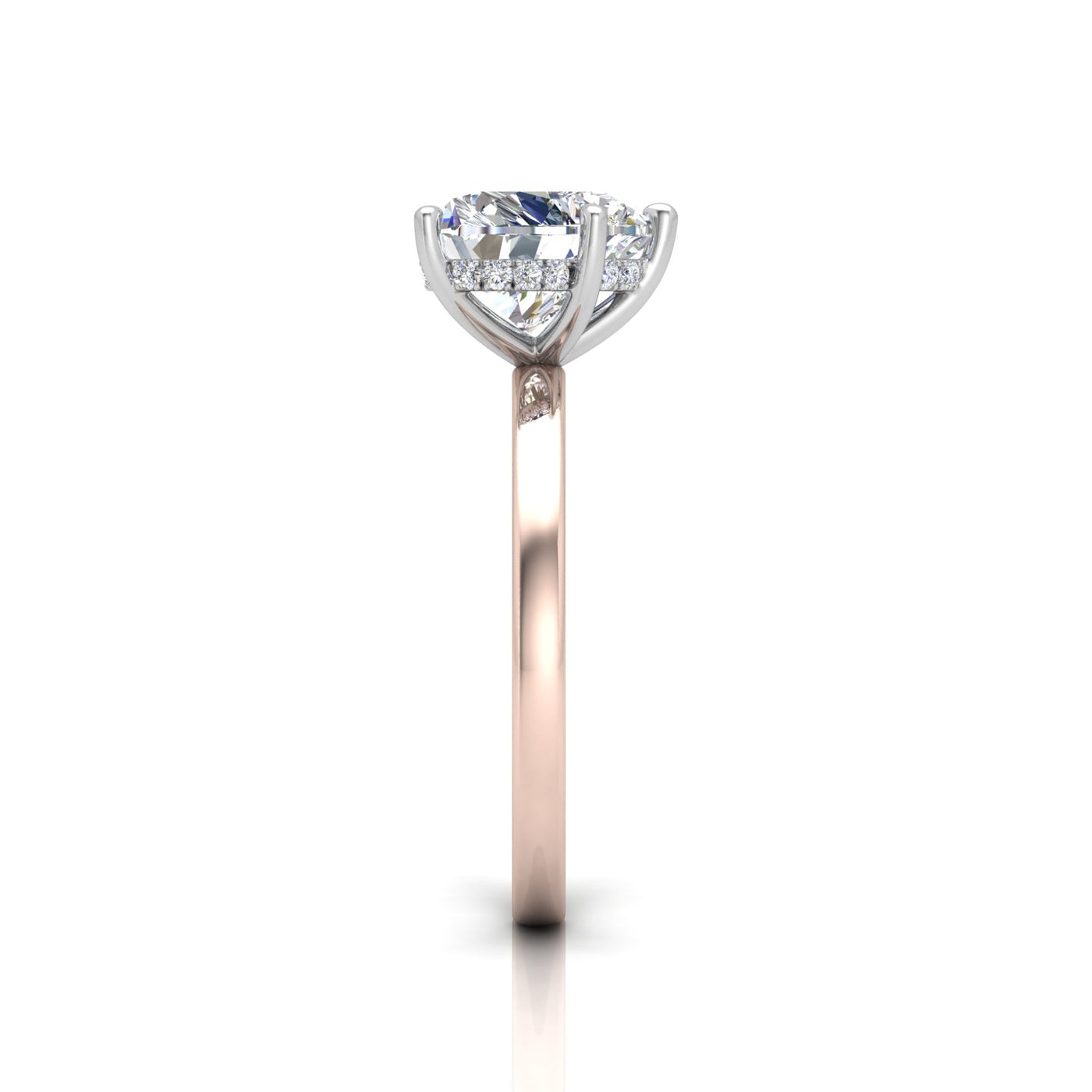 Classic Solitaire Hidden Halo Engagement Ring