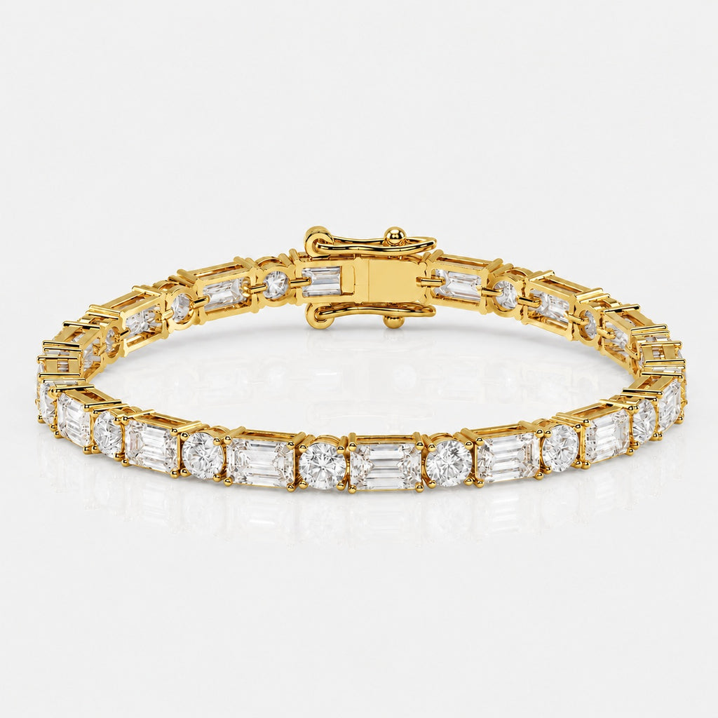 Classic Emerald and Round Diamond Claw Setting 10.00 Carat 9k'Gold