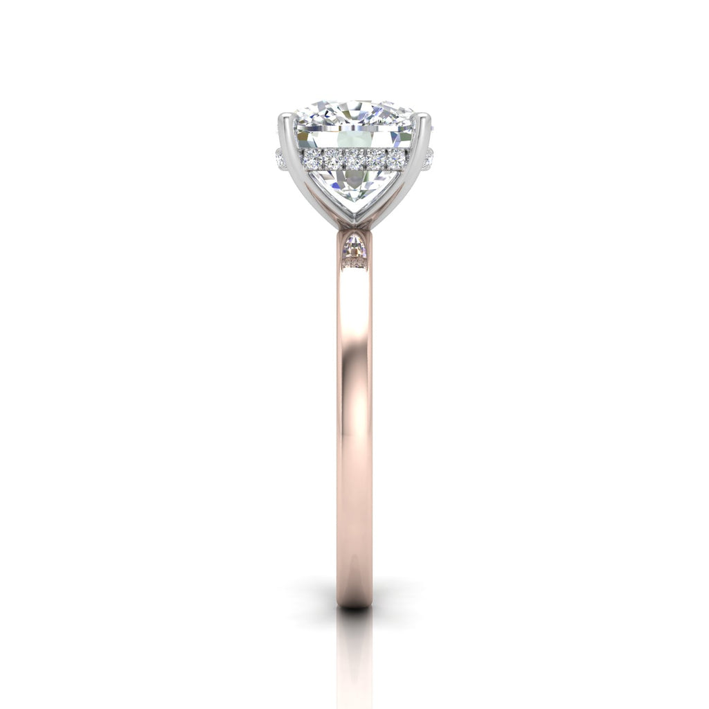 Classic Solitaire Hidden Halo Engagement Ring