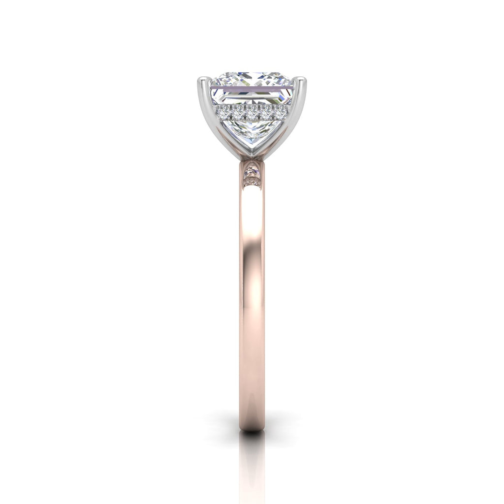 Classic Solitaire Hidden Halo Engagement Ring Princess