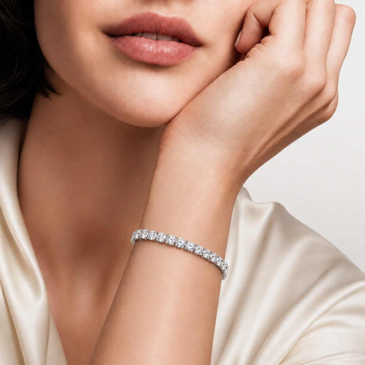 100% Natural 11.00 Carat Round Diamond D-E/VS Tennis Bracelet 950 Platinum