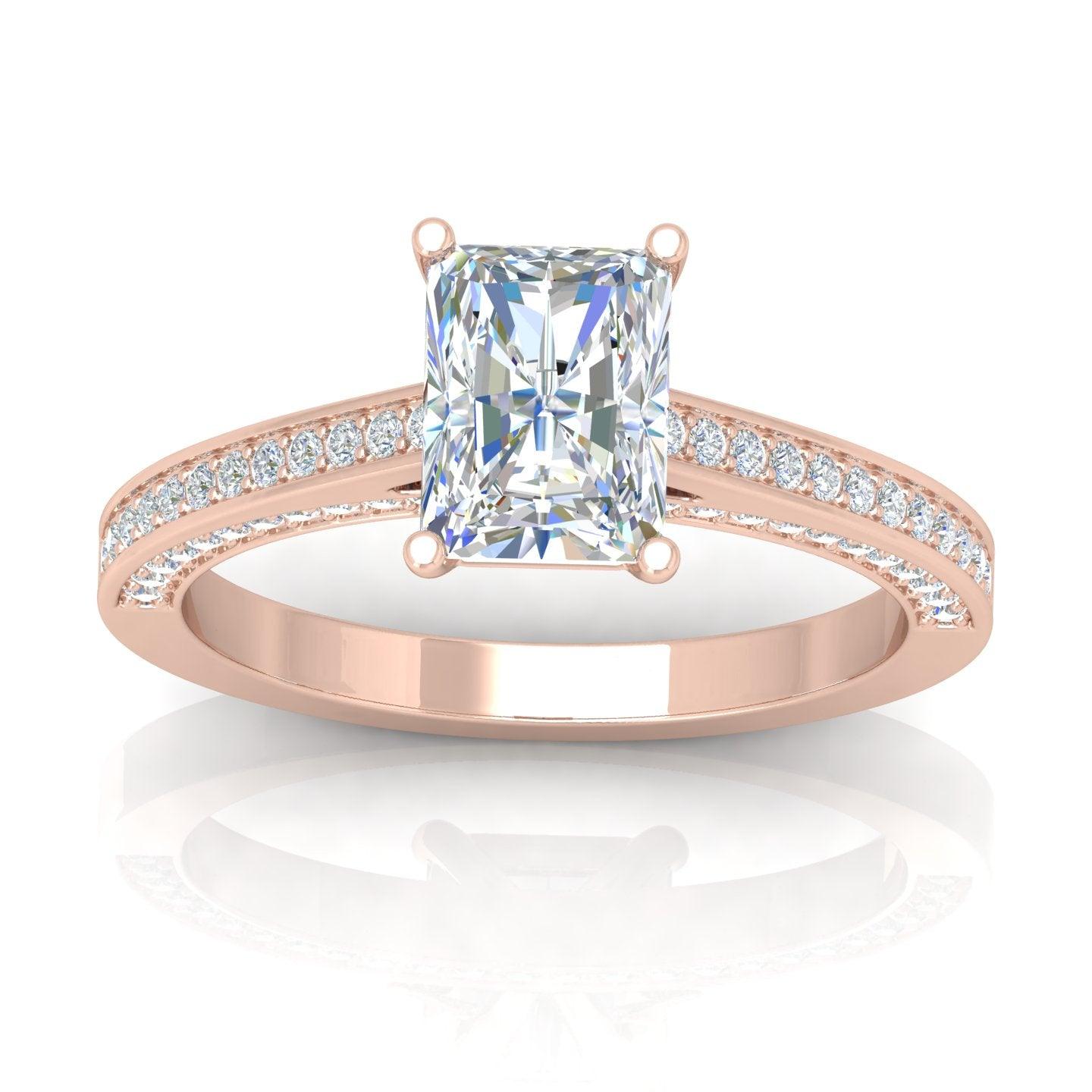 Certified Radiant Diamond Engagement Ring 2.00Carat E/VS