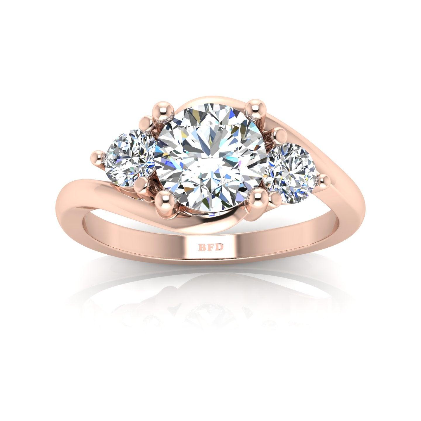Classic Round Diamond Trilogy Engagement Ring in Platinum 1.00Ct-3.00Ct