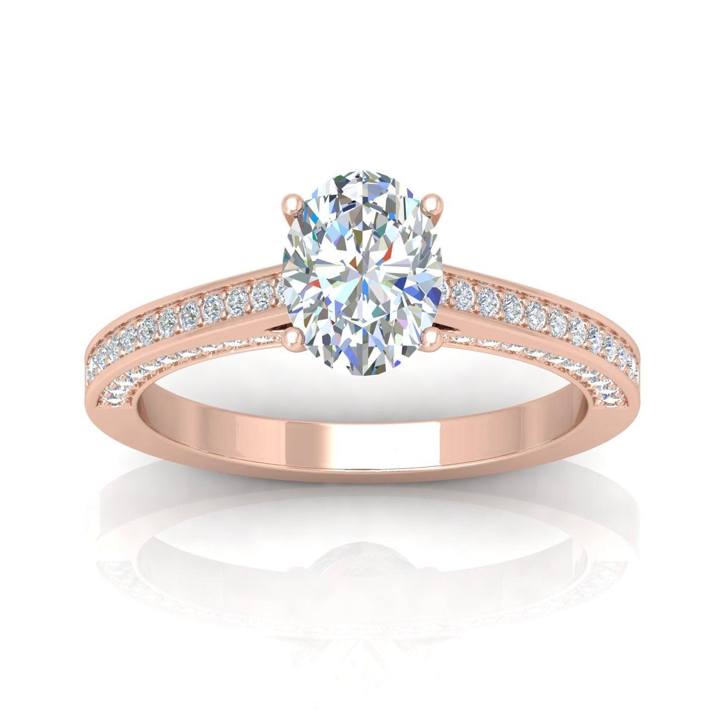 Certified Oval Diamond Engagement Ring 2.00Carat E/VS