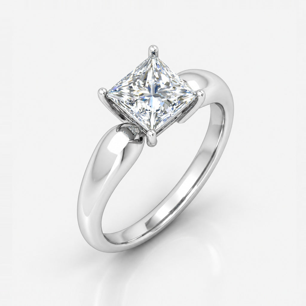 2.00Ct Solitaire Engagement Women's Ring Princess Diamond IGI Certified in Gold & Platinum