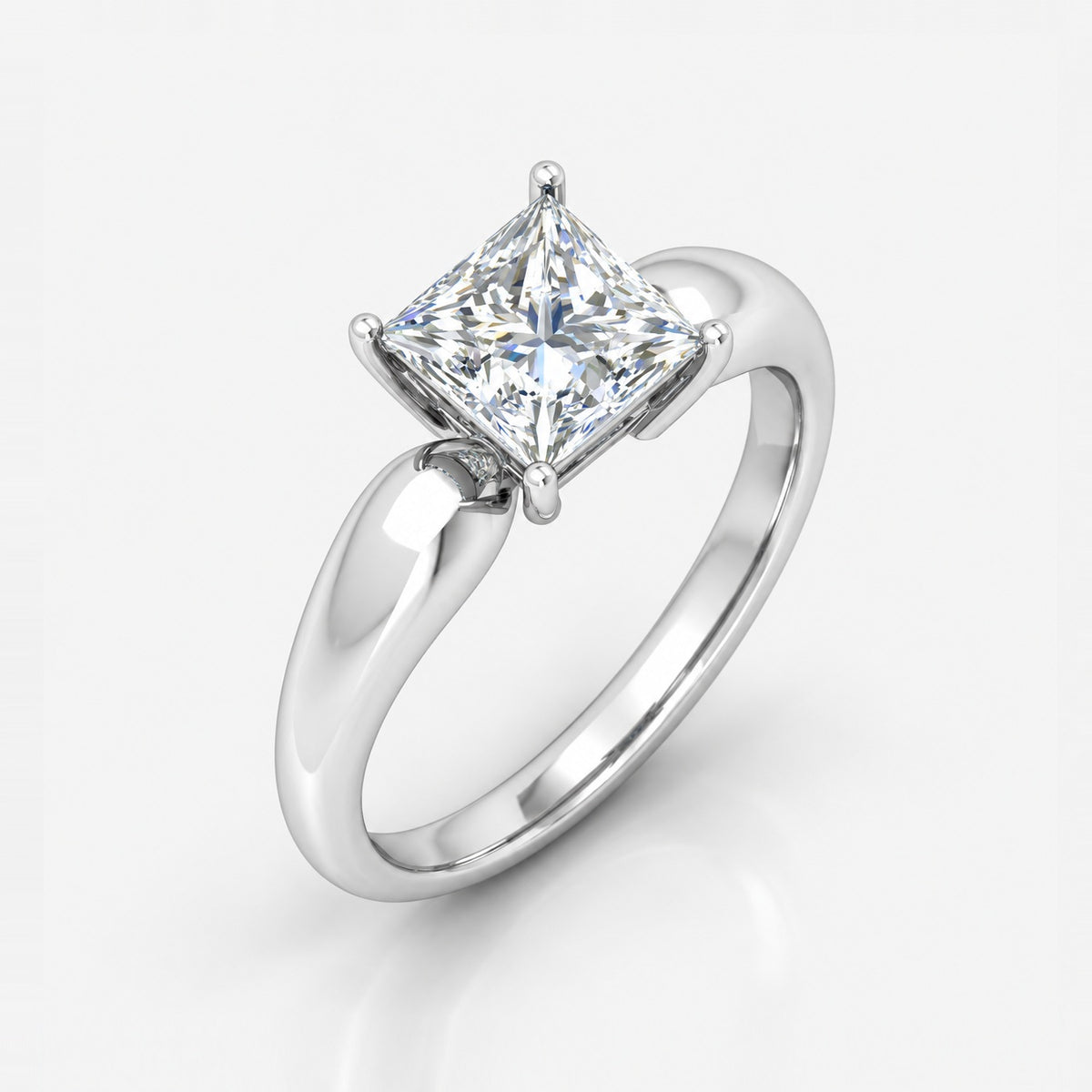 2.00Ct Solitaire Engagement Women's Ring Princess Diamond IGI Certified in Gold & Platinum