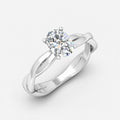 IGI Certified Oval Diamond 2.00Ct Floral Asymmetrical Twist Engagement Ring in Gold & Platinum