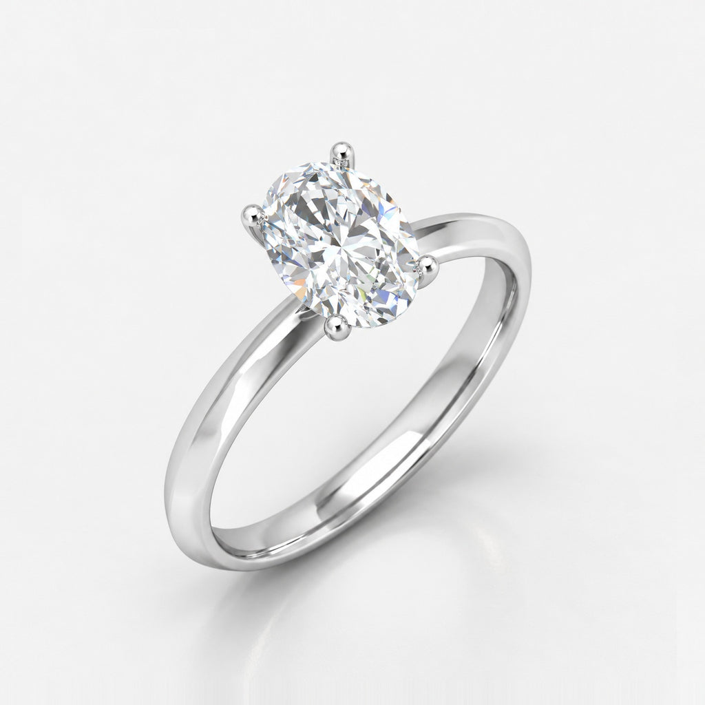 IGI Certified Oval Diamond 2.00Ct Solitaire Engagement Ring in Gold & Platinum