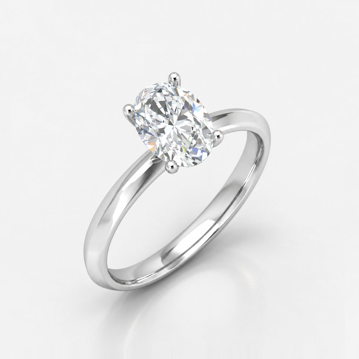 IGI Certified Oval Diamond 2.00Ct Solitaire Engagement Ring in Gold & Platinum