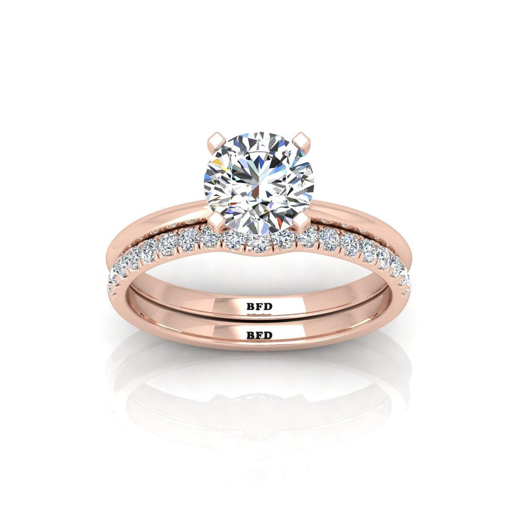 Certified Round Diamond Solitaire Ring With Matching Band 1.50Carat E/VS