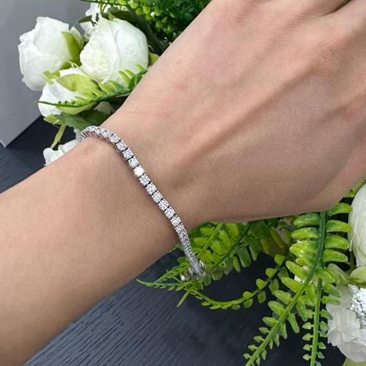 5.00CT D/VVS Round Lab Grown Diamond Tennis Bracelet in 9K White , Yellow, Rose Gold