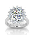 RRP £4000 3.50CT F/VS IGI Certified Diamond Oval Cut Cluster Engagement Ring in Platinum