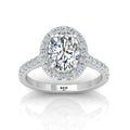 2.50CT IGI Certified Diamond Oval Cut Hidden Halo Engagement Ring