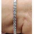 D/VVS 8.00ct Lab Round Diamond Claw Set Tennis Bracelet Platinum