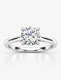 Round Diamond Four Claw Solitaire Engagement Ring Lab Grown in Gold & Platinum