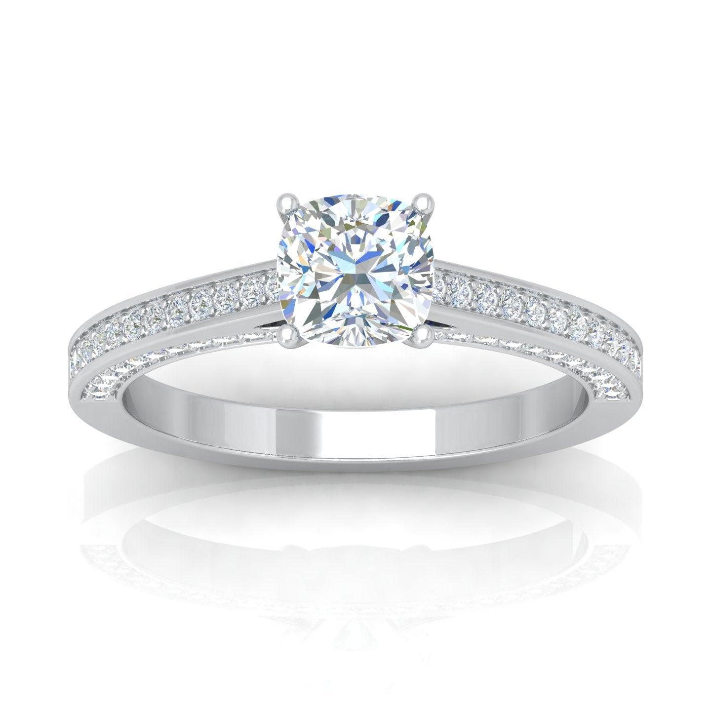 Certified Cushion Diamond Engagement Ring 2.00Carat E/VS