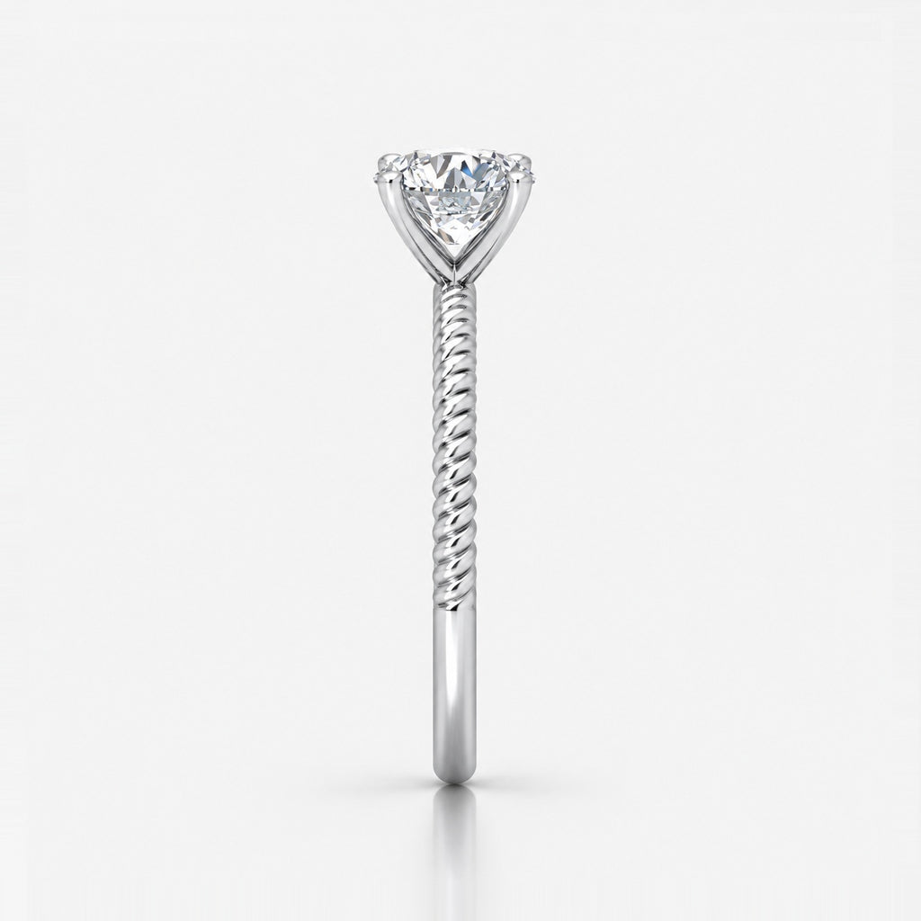 IGI Certified 1.00 Carat E/VS Cable Solitaire Engagement Ring in Gold & Platinum