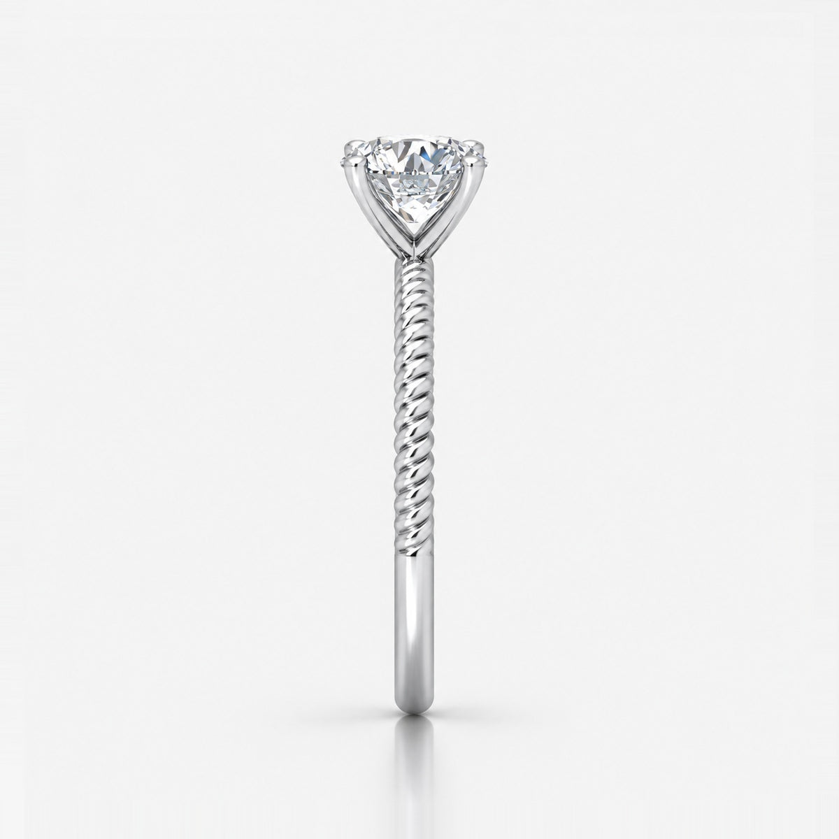 IGI Certified 1.00 Carat E/VS Cable Solitaire Engagement Ring in Gold & Platinum