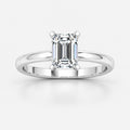 Classic Solitaire IGI Certified Emerald Diamond Engagement Ring in Gold & Platinum