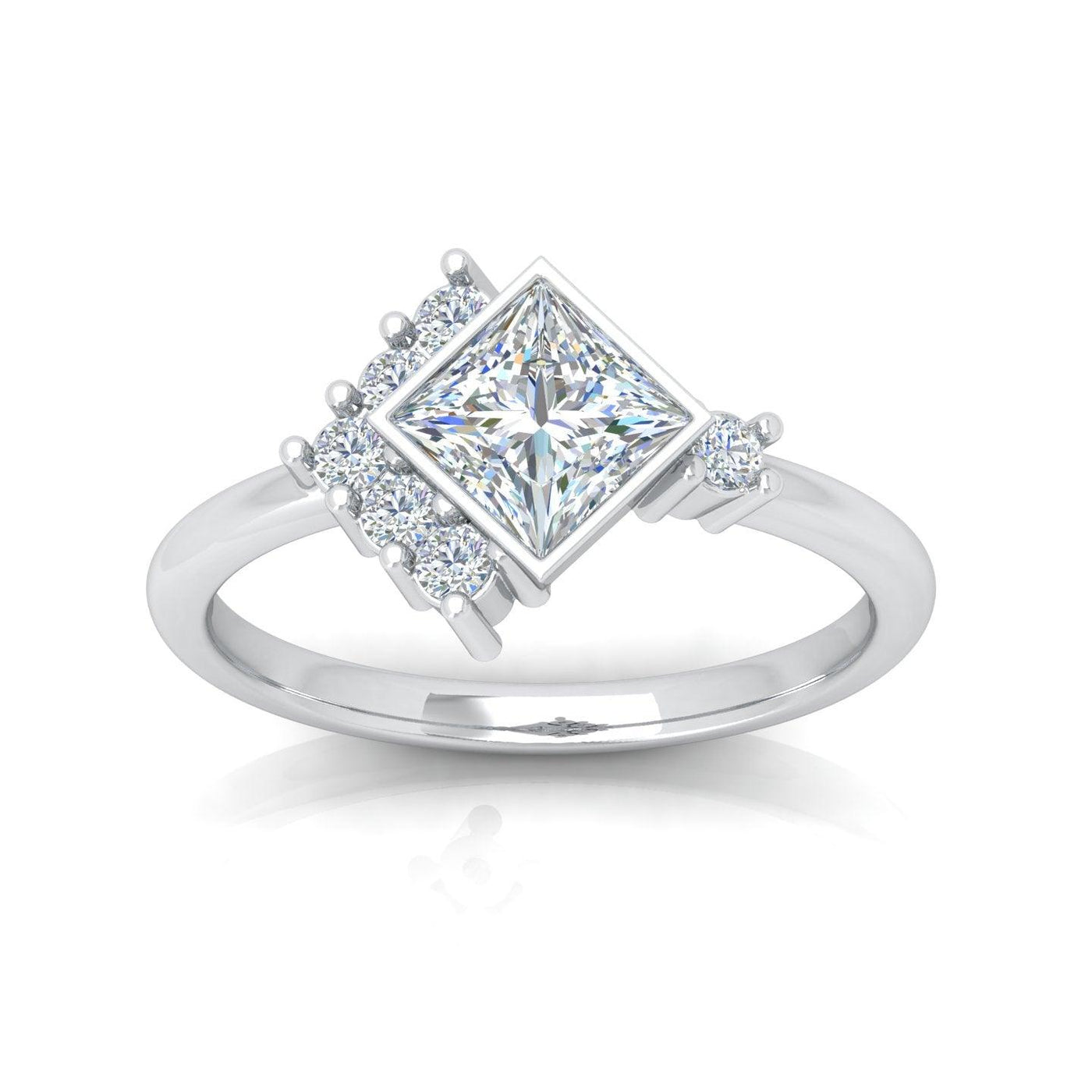 beautiful Princess Diamonds Engagement Ring 