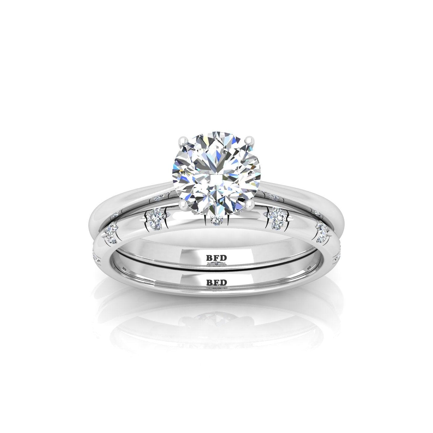 Certified Classic Round Diamond Solitaire Engagement Ring With Band 1.20Ct E/VS