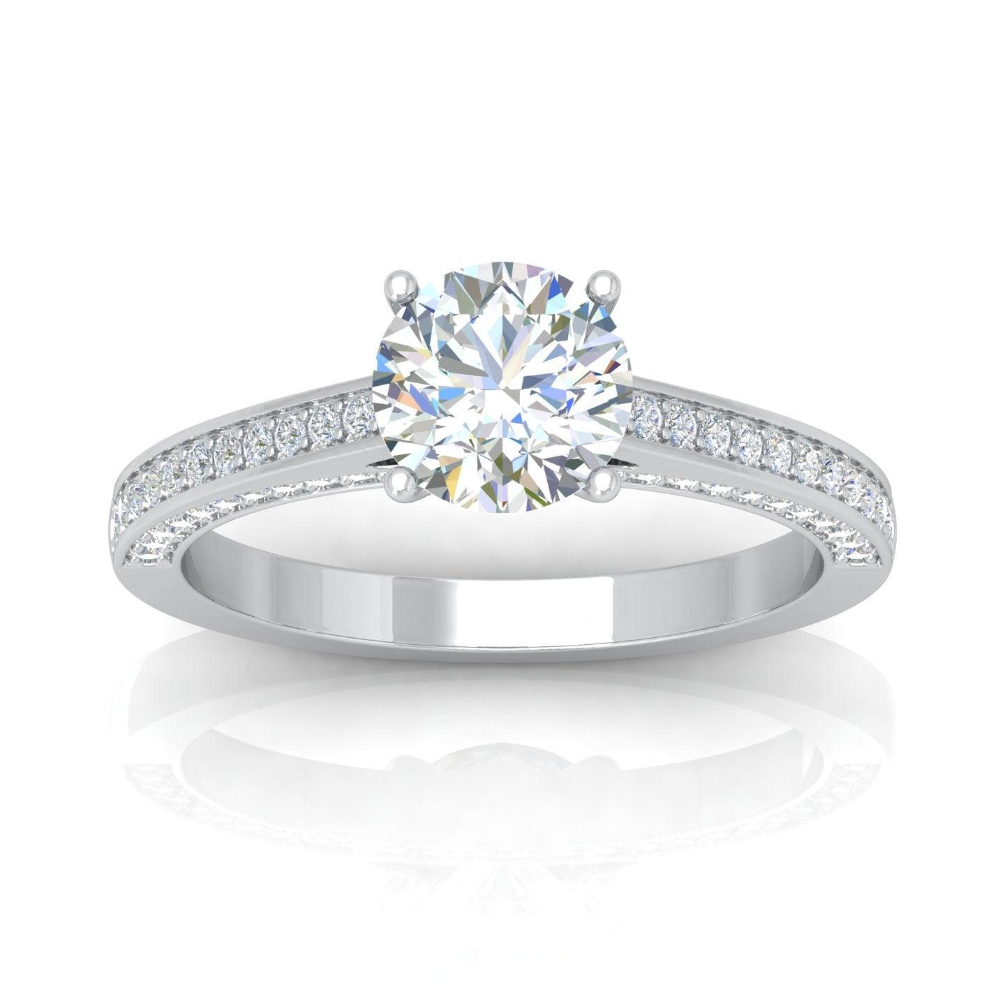 Certified Round Diamond Engagement Ring 2.00Carat E/VS