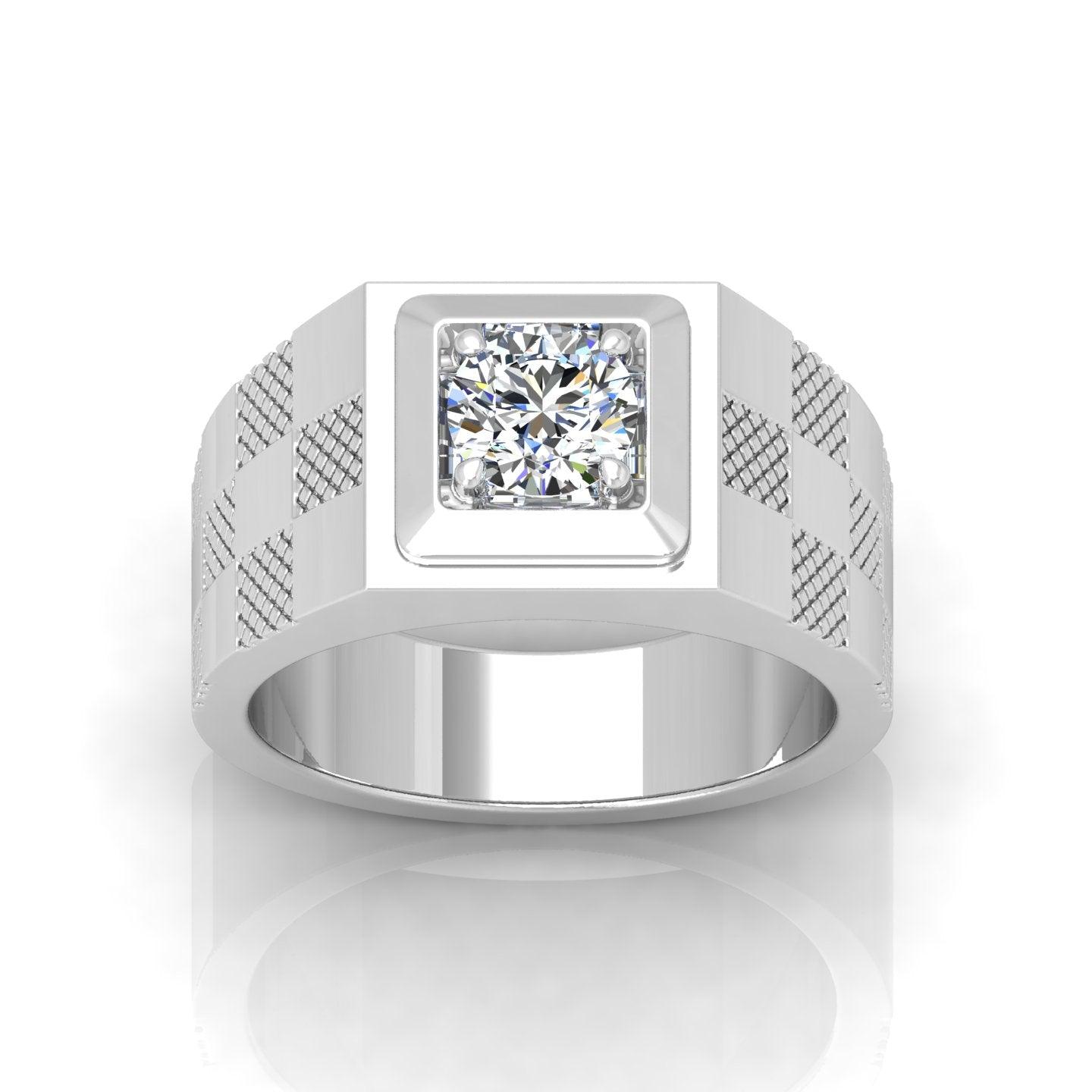 Certified E/VS 1.00Ct Round Diamond Solitaire Engagement Ring For Him
