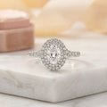 IGI Certified 2.50CT E/VS Oval Lab Grown Diamond Double Halo Engagement Ring
