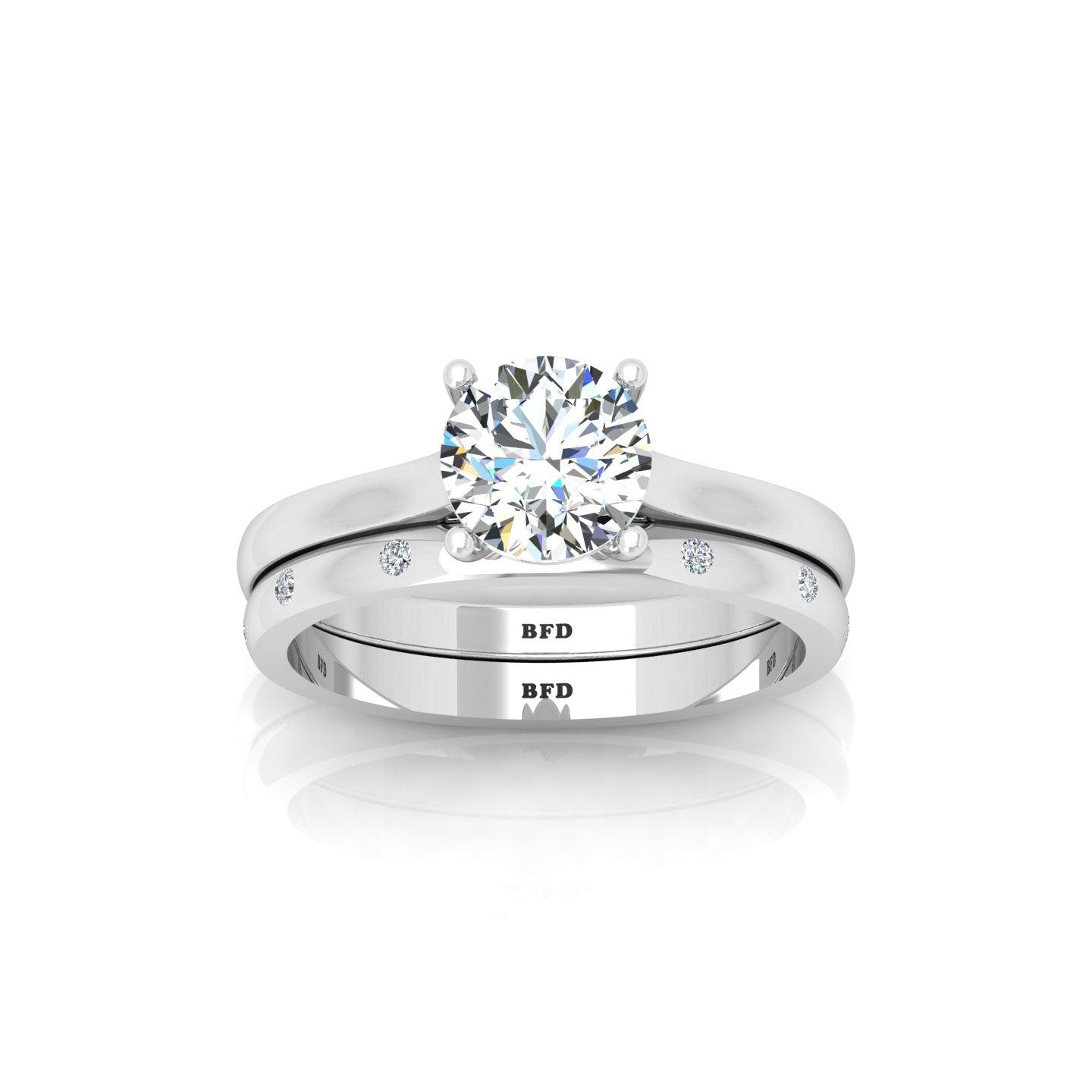 Certified Classic Round Diamond Solitaire Engagement Ring With Band 1.20ct E/VS