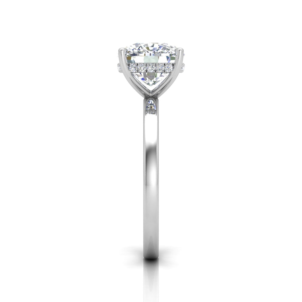 Classic Solitaire Hidden Halo Engagement Ring