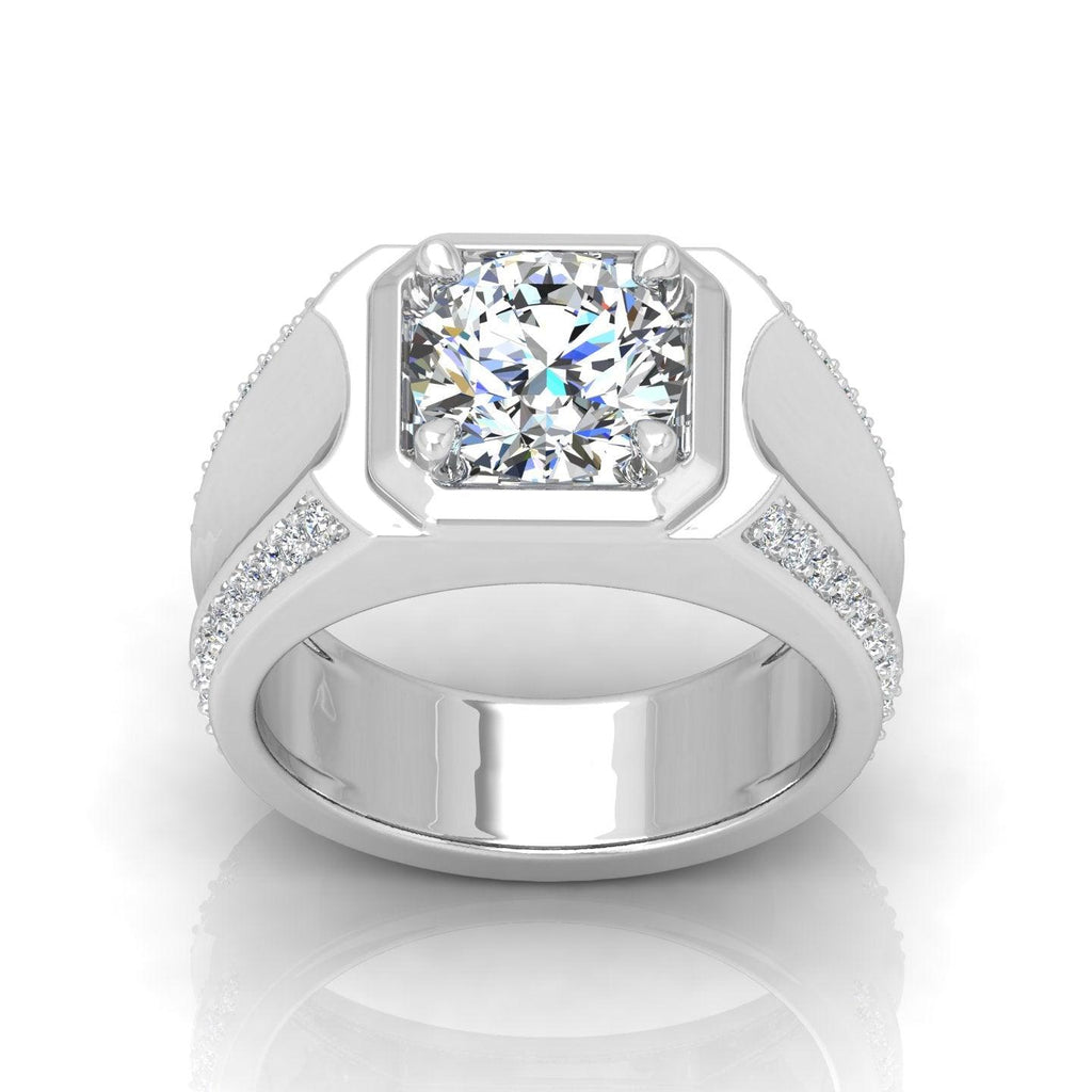 Certified F/VS 1.10Ct Single Diamond Mens Solitaire Ring