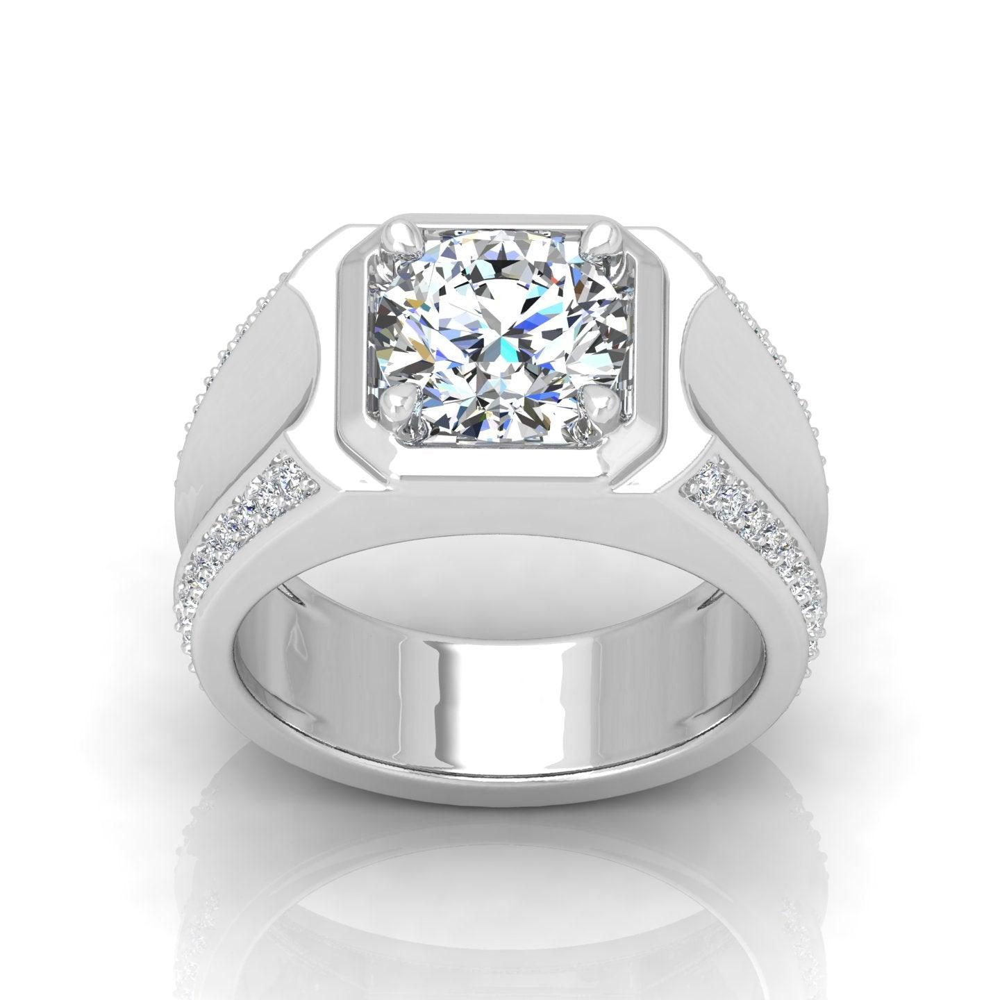 Certified F/VS 1.10Ct Single Diamond Mens Solitaire Ring