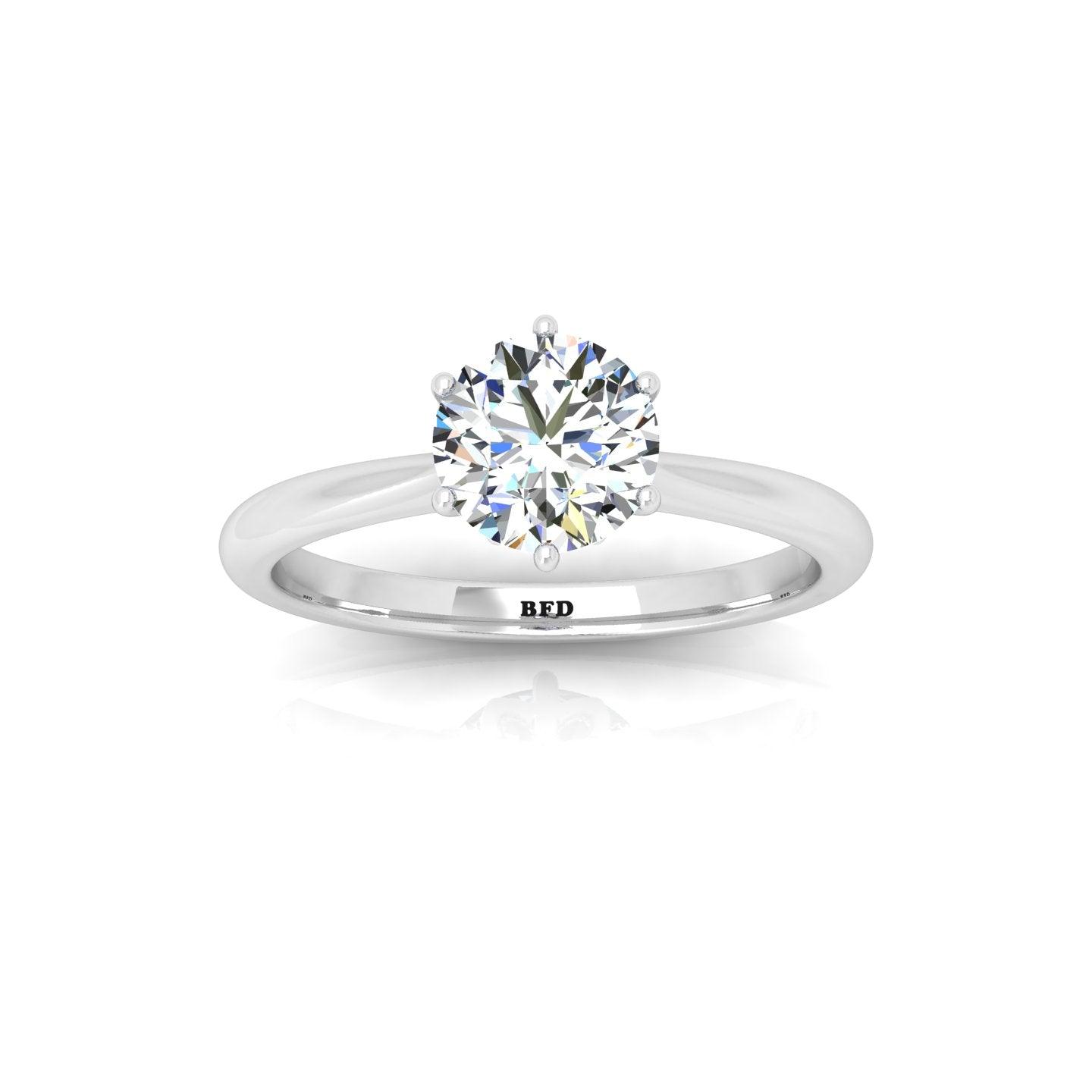 Certified Round Diamond Solitaire Engagement Ring - E/VS 1.00 Carat