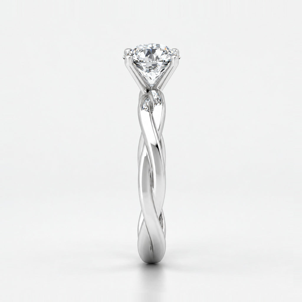 IGI Certified 2.00Ct Romantic Diamond Floral Asymmetrical Twist Engagement Ring in Gold & Platinum