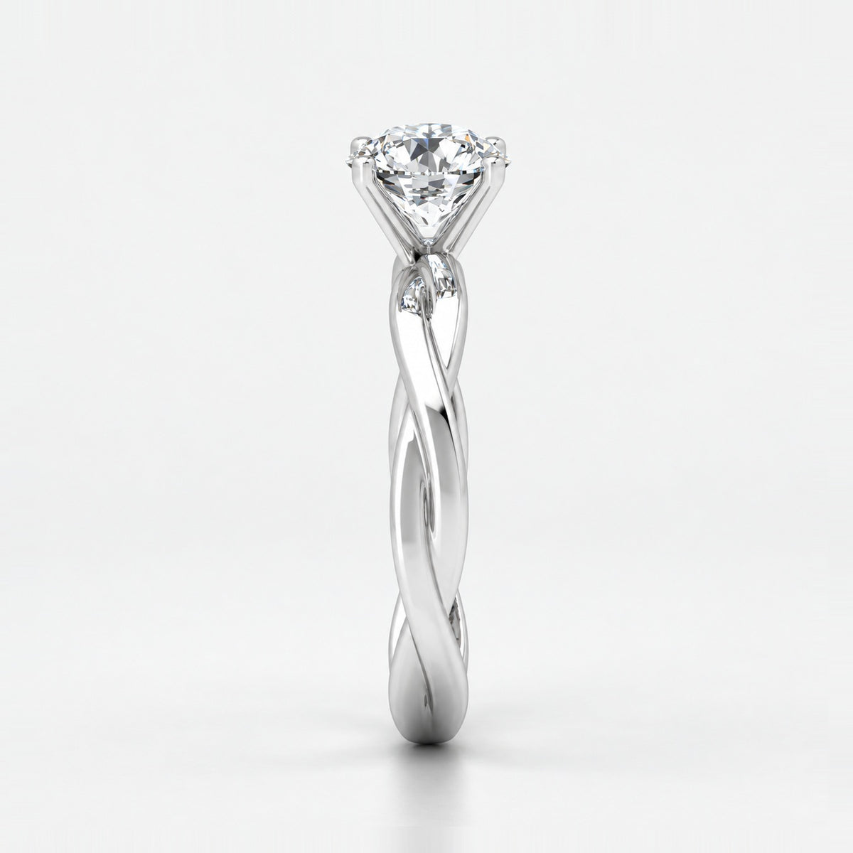 IGI Certified 2.00Ct Romantic Diamond Floral Asymmetrical Twist Engagement Ring in Gold & Platinum