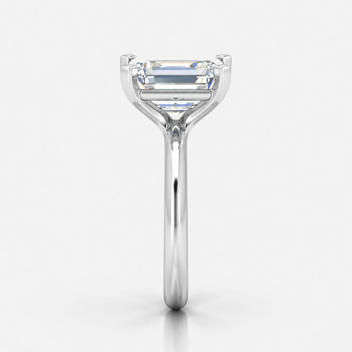 IGI Certified Classic Solitaire Emerald Diamond Engagement Ring in Gold & Platinum