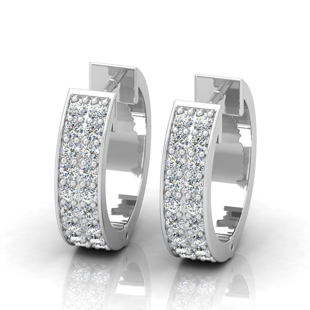 D/VVS 0.25 Carat Round Diamond Designer Hoop Earrings - amadadiamons