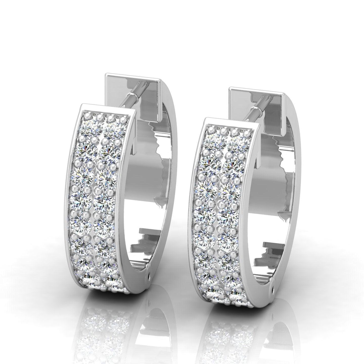 D/VVS 0.25 Carat Round Diamond Designer Hoop Earrings - amadadiamons