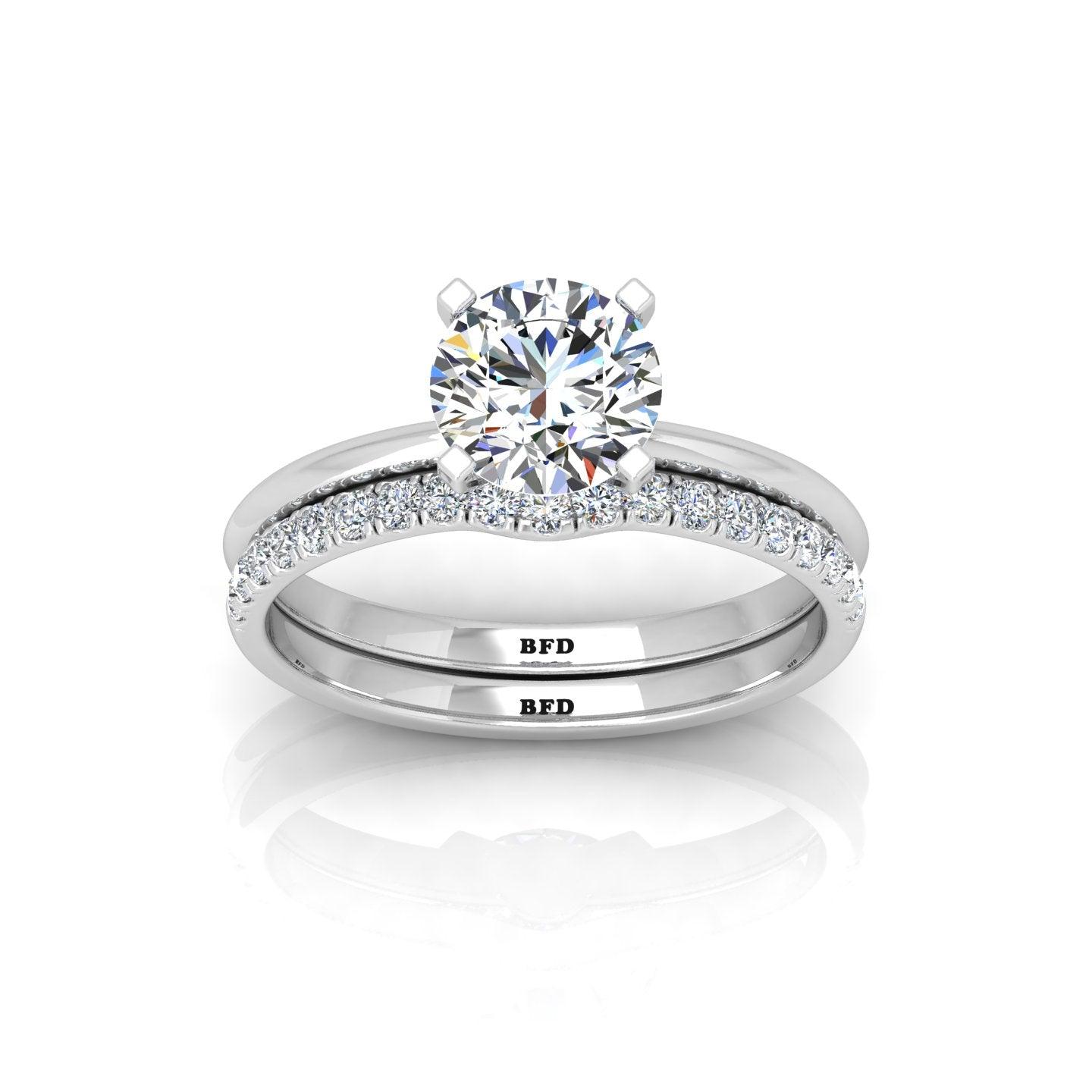 Certified Round Diamond Solitaire Ring With Matching Band 1.50Carat E/VS