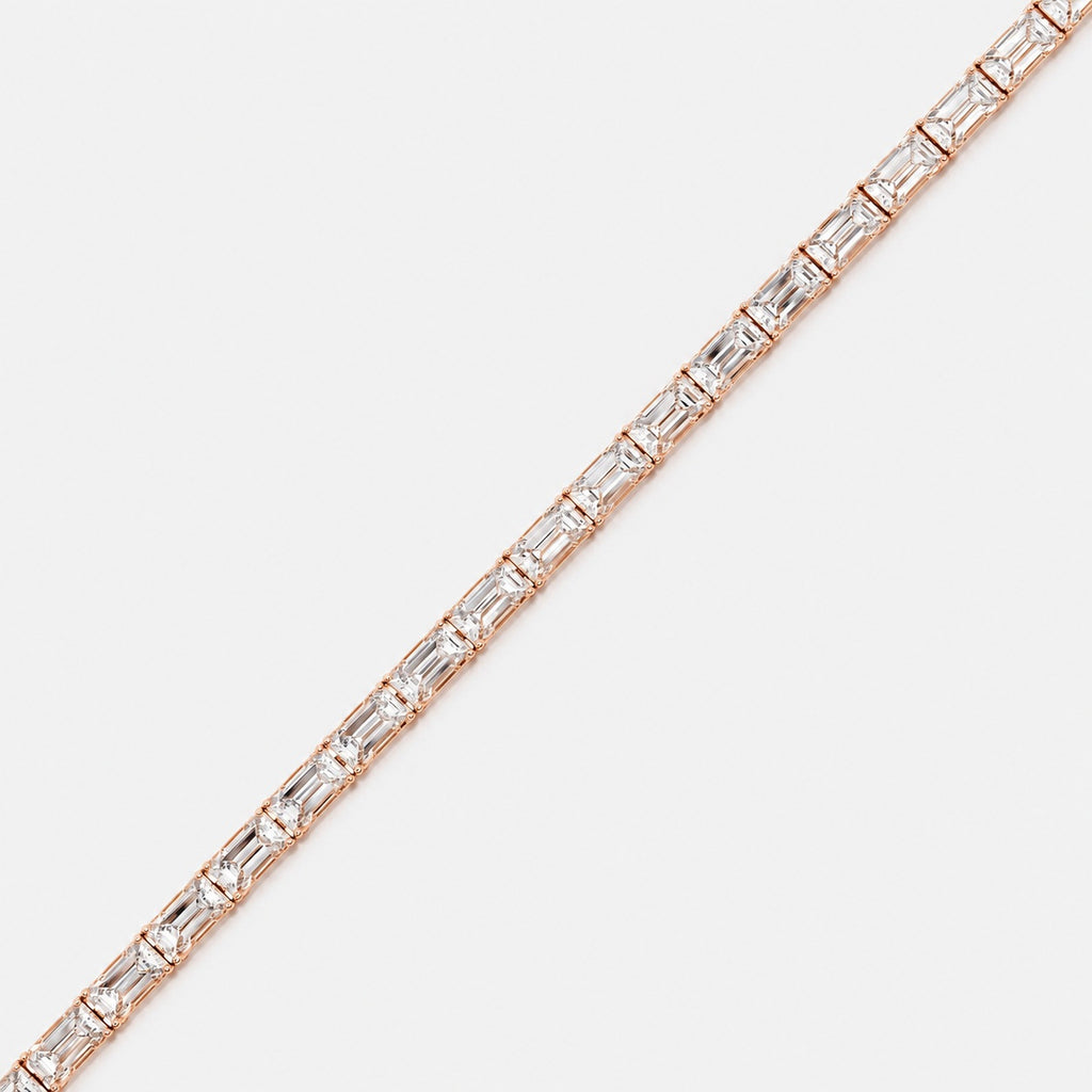 East-West Emerald Lab-Grown Diamond Tennis Bracelet in Gold & Platinum (8–30ct)