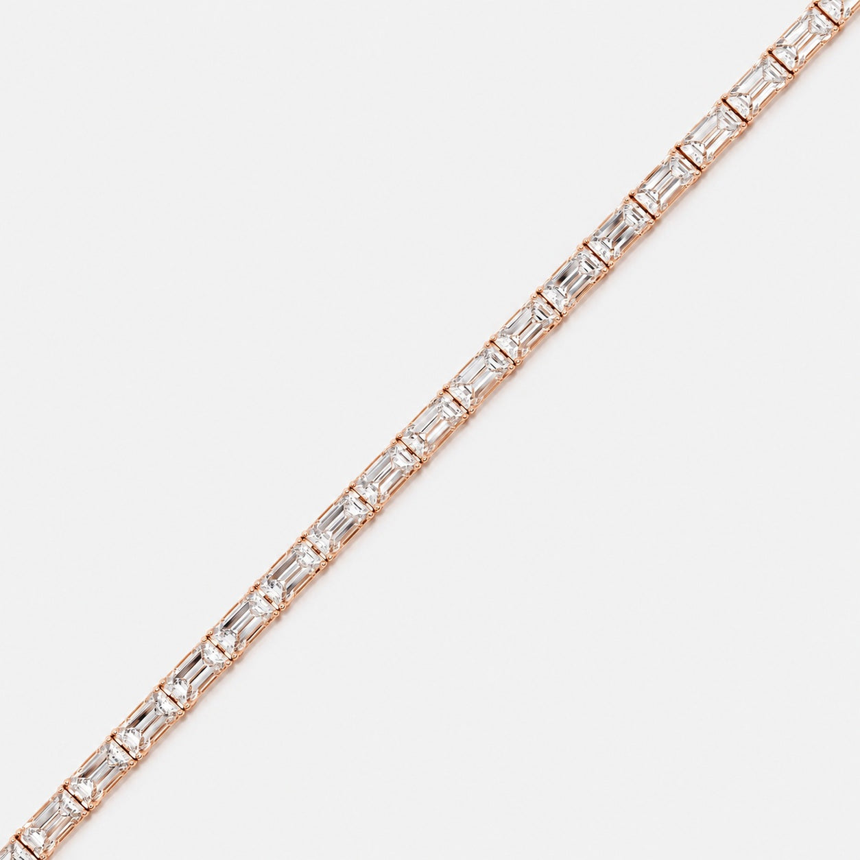 East-West Emerald Lab-Grown Diamond Tennis Bracelet in Gold & Platinum (8–30ct)
