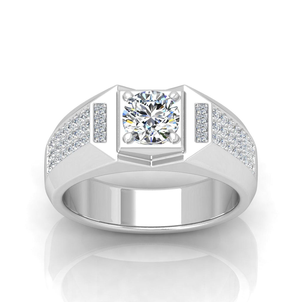CERTIFIED F/VS 1.50CT ROUND DIAMOND SOLITAIRE WITH ACCENTS ENGAGEMENT RING FOR HIM