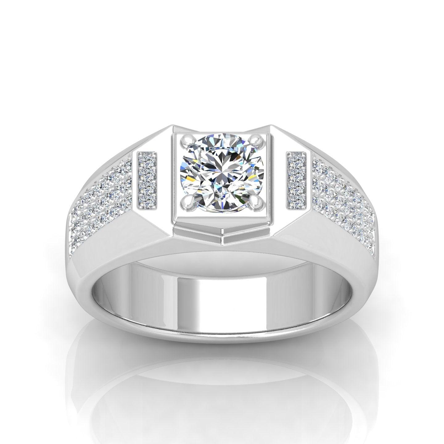 CERTIFIED F/VS 1.50CT ROUND DIAMOND SOLITAIRE WITH ACCENTS ENGAGEMENT RING FOR HIM