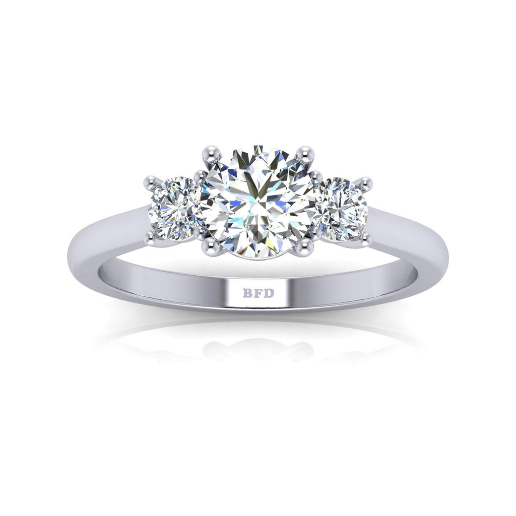 Casual Round Diamond Trilogy Engagement Ring in Platinum 1.00Ct-3.00Ct