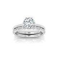 Certified 6 Claw Round Diamond Solitaire Ring With Matching Band
