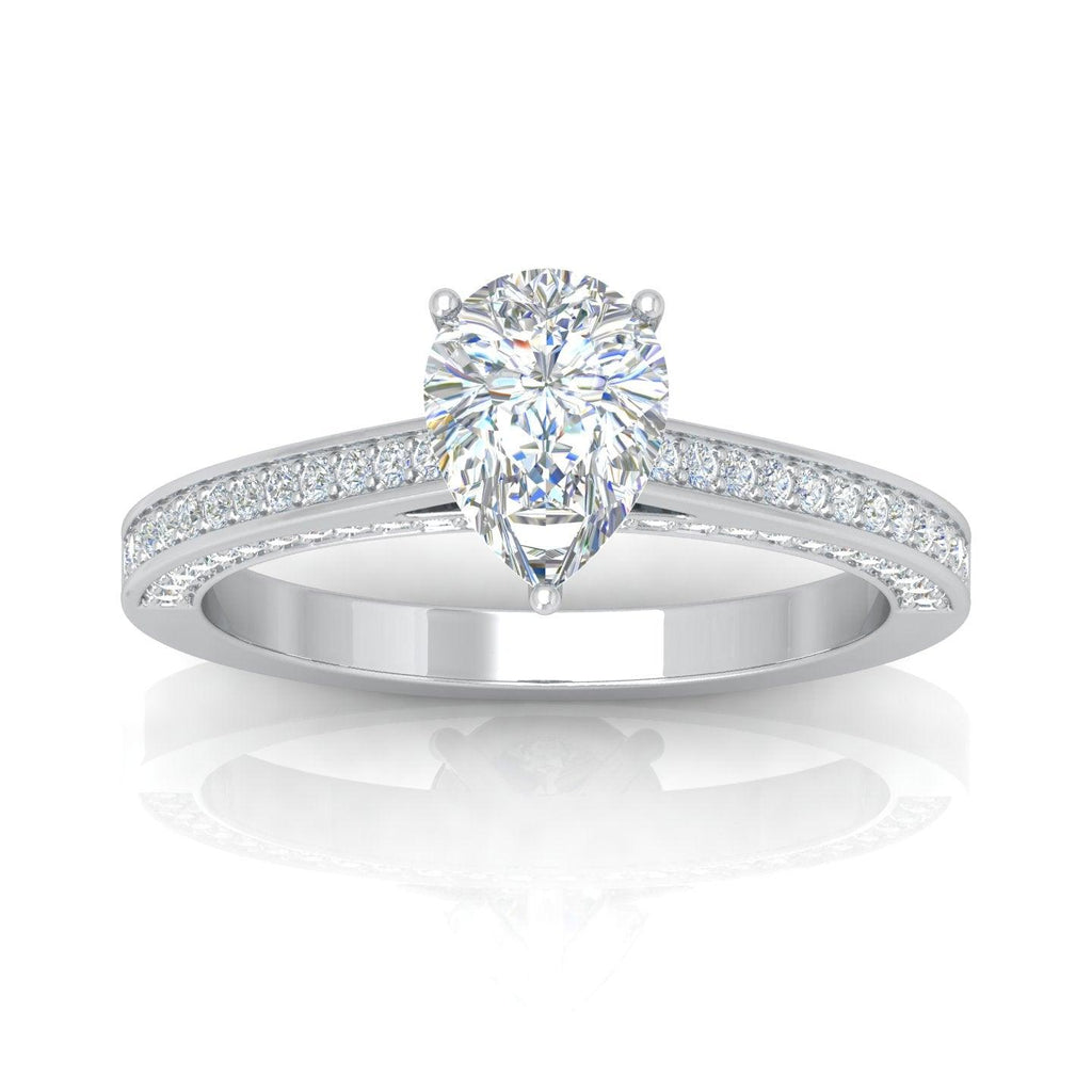 Certified Pear Diamond Engagement Ring 2.00Carat E/VS
